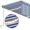 vidaXL Toldo autom&aacute;tico c/ estore/LED/sensor vento 3x2,5m azul/branco