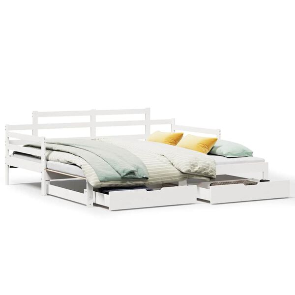 vidaXL Sofá-cama com gavetão e gavetas sem colchão 80x200 cm branco