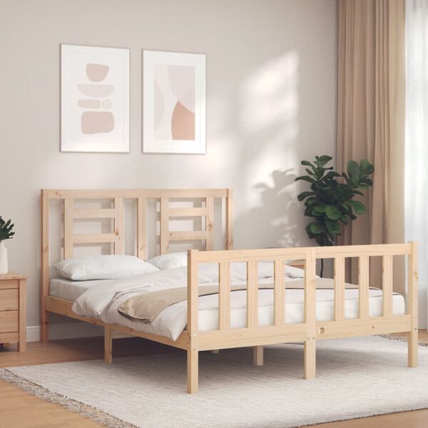 vidaXL Cama sem colchão 140x190 cm madeira de pinho maciça
