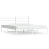 vidaXL Estrutura de cama com cabeceira 183x213 cm metal branco
