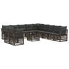 vidaXL Conjunto de Sof&aacute; de Jardim 12 unid. Cinzento vime PE