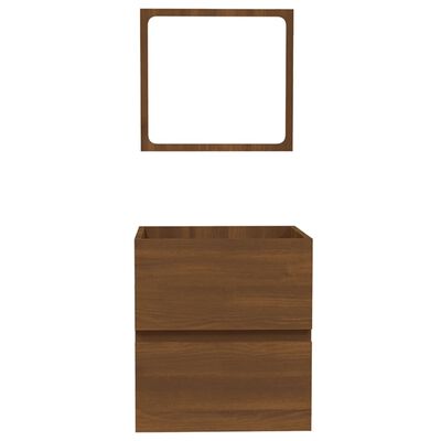 vidaXL Armário WC com espelho derivados de madeira carvalho castanho