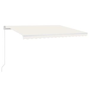 vidaXL Toldo autom&aacute;tico com LED e sensor de vento 450x300 cm cor creme