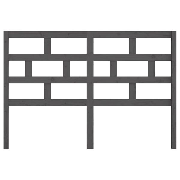 vidaXL Cabeceira de cama 146x4x100 cm pinho maciço cinzento