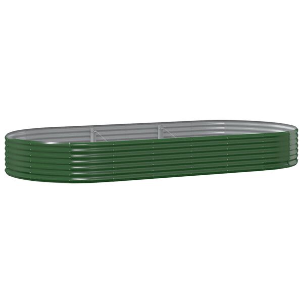 vidaXL Canteiro elevado jardim 296x140x36 cm a&ccedil;o galvanizado verde
