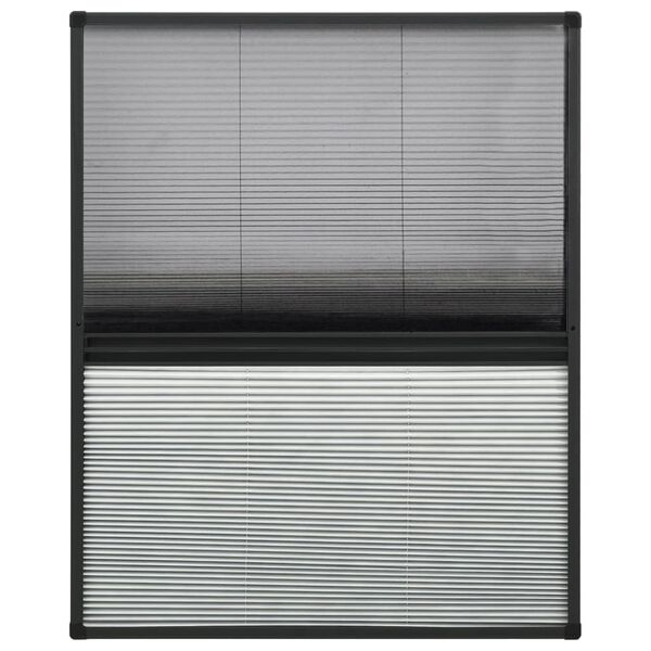 vidaXL Tela anti-insetos plissada janela + quebra-luz alum&iacute;nio 60x80cm