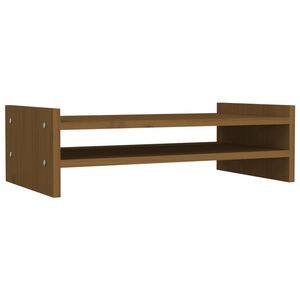 vidaXL Suporte para monitor 50x27x15 cm pinho maci&ccedil;o castanho mel
