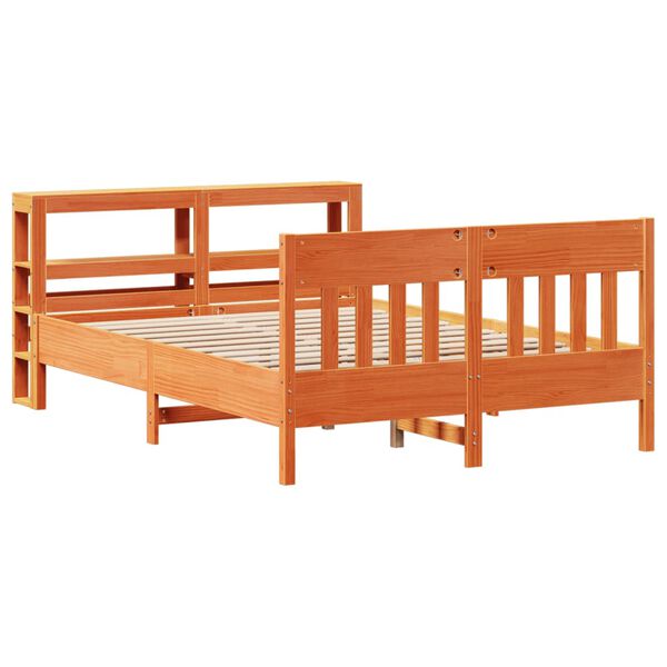 vidaXL Cama sem colch&atilde;o 160x200 cm madeira pinho maci&ccedil;o castanho-mel