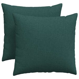 vidaXL Travesseiros de Sof&aacute; 2 pcs Verde Escuro 45 x 45 cm tecido