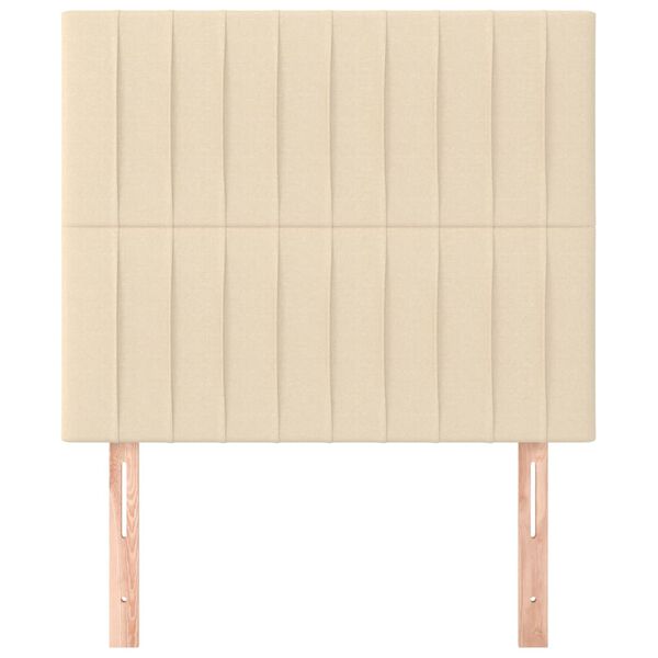 vidaXL Cabeceira Creme 80x5x118/128 cm Tecido