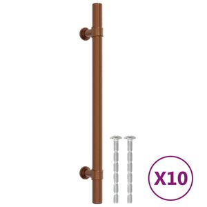 vidaXL Puxadores para m&oacute;veis 10 pcs 160 mm a&ccedil;o inoxid&aacute;vel bronze