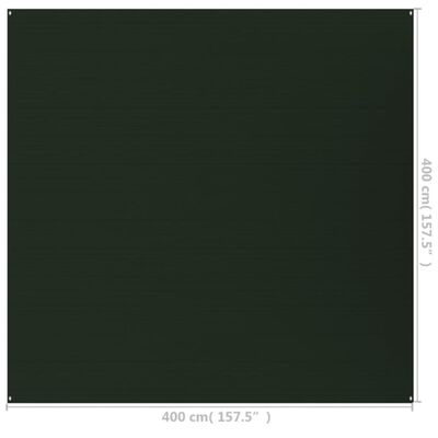 vidaXL Tapete de campismo para tenda PEAD 400x400 cm verde-escuro