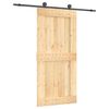 vidaXL Porta Deslizante Natural e Preto 95 x 210 cm