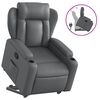 vidaXL Poltrona reclin&aacute;vel elevat&oacute;ria couro artificial cinzento