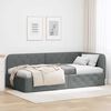 vidaXL Estrutura de Cama de Canto Cinza Escuro 90 x 190 cm tecido