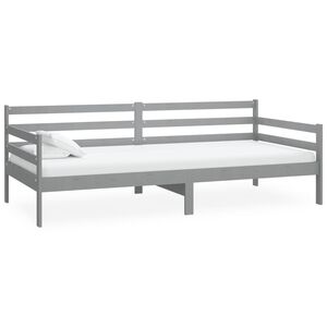 vidaXL Sof&aacute;-cama 90x200 cm madeira de pinho maci&ccedil;a cinzento