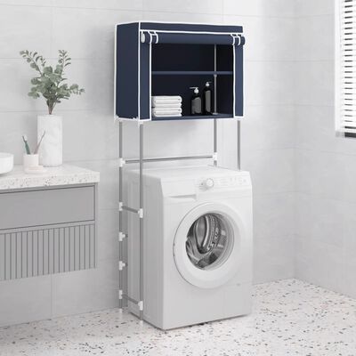 vidaXL Estante arrumação p/ máquina de lavar roupa 2 prat. ferro azul