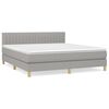 vidaXL Cama com molas/colch&atilde;o 160x200 cm tecido cinzento-claro