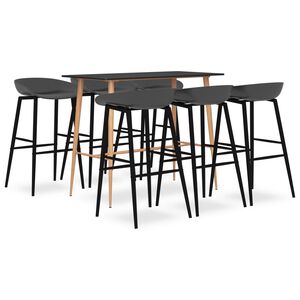vidaXL 7 pcs conjunto de bar preto e cinzento