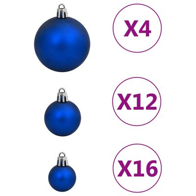 vidaXL 111 pcs conjunto de enfeites de Natal poliestireno azul