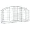 vidaXL Cesto gabi&atilde;o arqueado 150x50x60/80 cm ferro galvanizado