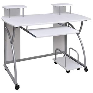 vidaXL Secret&aacute;ria computador 110x52x88,5 cm derivados madeira branco