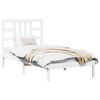 vidaXL Estrutura de cama solteiro 90x190 cm madeira maci&ccedil;a branco