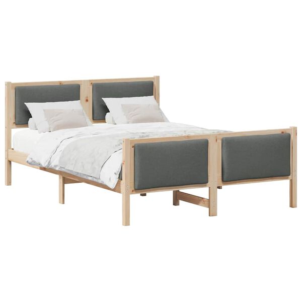 vidaXL Estrutura da Cama Cinza Escuro 135 x 190 cm tecido