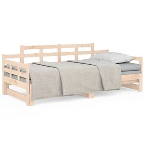 vidaXL Estrutura sof&aacute;-cama de puxar 2x(80x200) cm pinho maci&ccedil;o