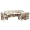 vidaXL Conjunto de Sof&aacute; de Jardim 8 unid. Bege vime PE