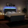 vidaXL Cama com molas/colch&atilde;o 200x200 cm tecido azul