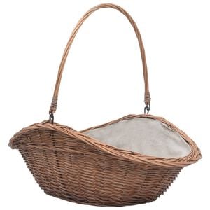 vidaXL Cesto para lenha com pega 60x44x55 cm salgueiro natural