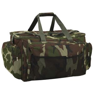 vidaXL Saco de pesca imperme&aacute;vel tecido oxford camuflagem verde