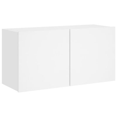 vidaXL 4 pcs móveis de parede p/ TV derivados de madeira branco