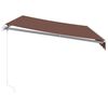 vidaXL Toldo retr&aacute;til manual com luzes LED 350x250 cm castanho