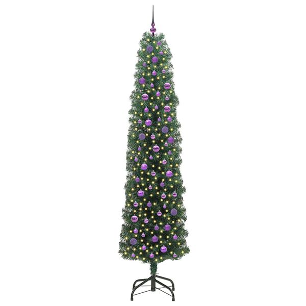 vidaXL &Aacute;rvore de Natal Artificial Verde 240 cm PVC e A&ccedil;o e Pl&aacute;stico