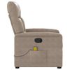 vidaXL Poltrona de massagens reclin&aacute;vel microfibra cinza-acastanhado