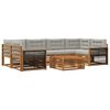 vidaXL Conjunto de Sof&aacute;s para Exterior 7 pcs Natural e Cinzento-Claro