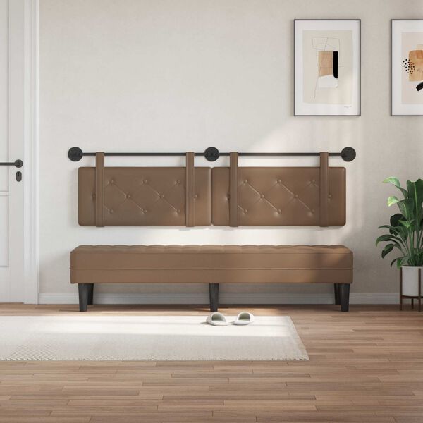 vidaXL Cabeceira Suspensa Cappuccino 190 x 55 x 5 cm Couro Sint&eacute;tico