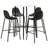 vidaXL 5 pcs conjunto de bar tecido cinzento-escuro