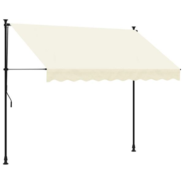 vidaXL Toldo retr&aacute;til 250x150 cm tecido e a&ccedil;o cor creme