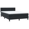 vidaXL Cama box spring c/ colch&atilde;o e LED 140x210 cm veludo preto