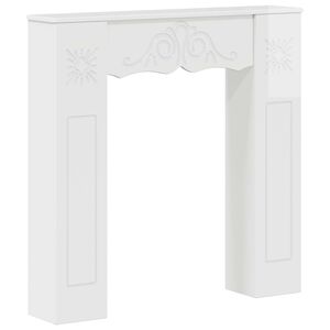 vidaXL Moldura de Lareira Branco Brilhante 102 x 20 x 102 cm