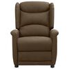 vidaXL Poltrona de massagens el&eacute;trica reclin&aacute;vel tecido castanho