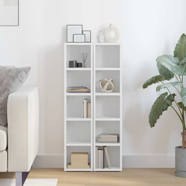 vidaXL Arm&aacute;rios para CD 2 pcs 21x16x93,5 cm contraplacado branco