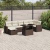 vidaXL 8 pcs conjunto sof&aacute;s de jardim c/ almofad&otilde;es vime PE castanho