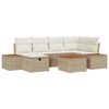 vidaXL Conjunto de Sof&aacute; de Jardim 7 unid. Bege vime PE