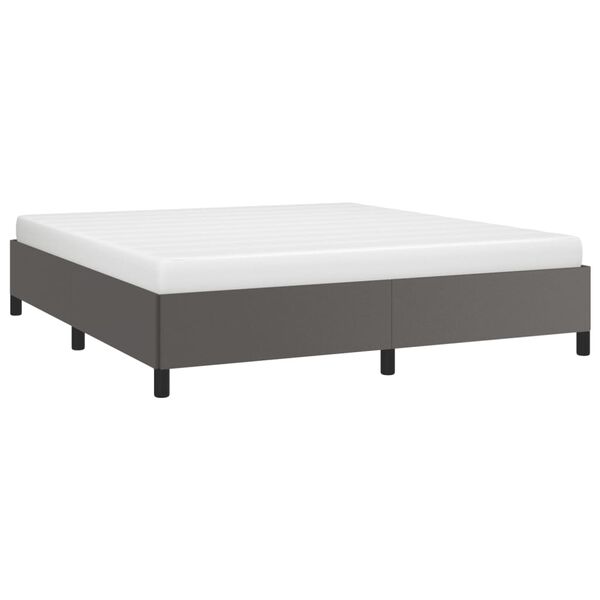 vidaXL Estrutura de cama 160x200 cm couro artificial cinzento