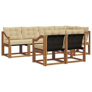 vidaXL Conjunto de Sof&aacute;s para Exterior 7 pcs Natural e Bege
