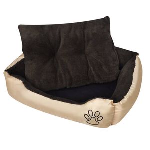vidaXL Cama para c&atilde;o bege e castanho XXL